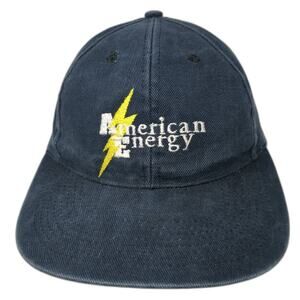 American Energy Snapback Cap Blue One Size Adjustable Embroidered 6 Panel Giant